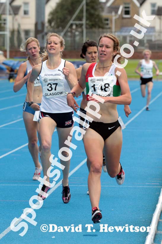 Steph Twell wins the 1500 metres beating Amy Campbell at the Scottish Championships, Scotstoun  Stadium, Glasgow.
